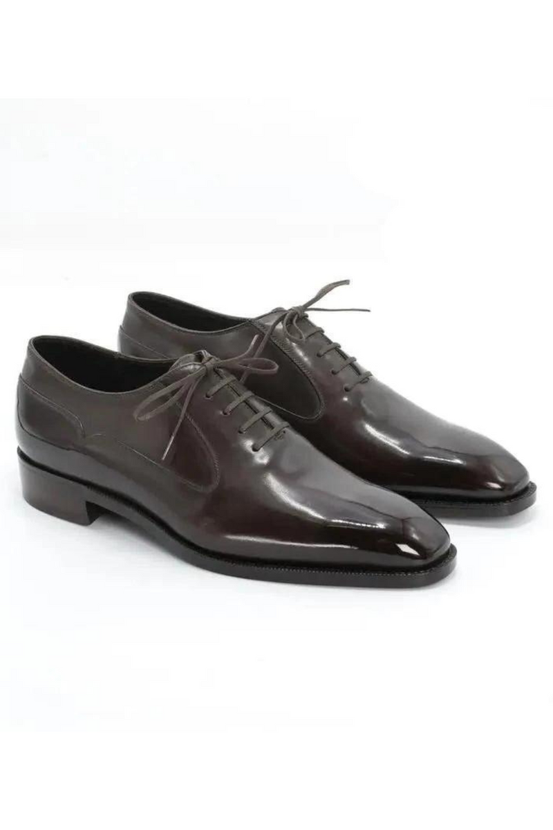 Oxford Wedding Best Men Shoes Dress Formal Glossy Bridegroom Office Black Genuine Leather Business Designer Shoes