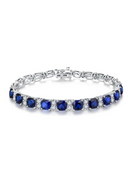 Silver Jewellery Original Created Blue Spinel Bracelet Tennis Bracelets For Women Luxury Gift Wedding Authentic