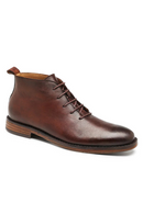 Retro Ankle Boots For Men Genuine Leather Shoes Elegant Lace Up Footwear