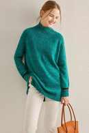 Cashmere turtleneck oversize long Women pullovers winter warm Sweater