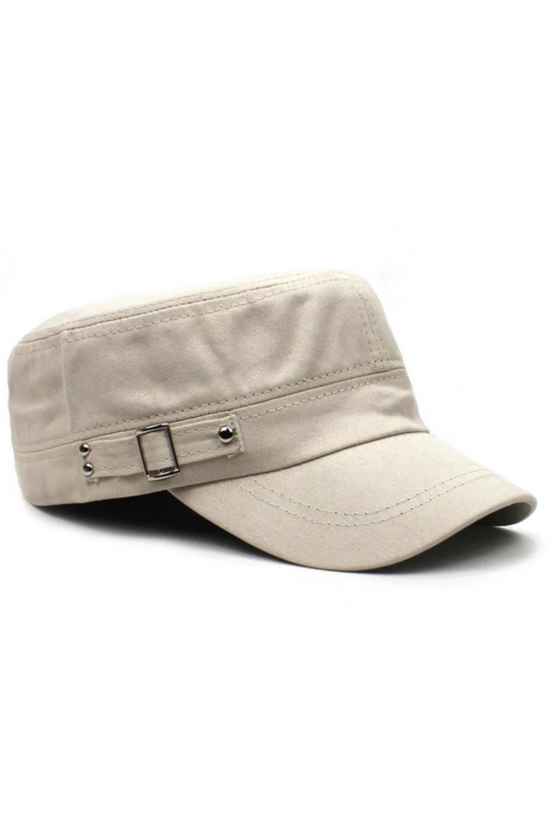 Military Style Army Cap Men Women Pure Washed Cotton Flat Top Cap Summer Autumn Adjustable Visor Hat