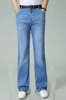 Men Spring Autumn and Summer Thin Wide-Leg Jeans Casual Straight Pants