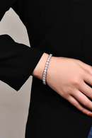 Sterling Silver Bracelets for Women Round 3.5mm Charm Bracelet for Engagement Party Gifts