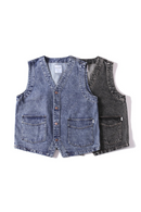Men Retro Casual Denim Vest Sleeveless Jeans Jacket Unisex Waistcoat Vest