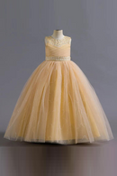Children's Dress Beaded Sequins Princess Pomfret Dress Long Flower Graduation Evening Dress
