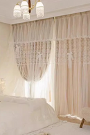French Lace Double Embroidered Flower Curtains for Living Dining Room Bedroom Yarn One Princess Girl's Room Blackout Feeling