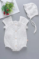 Summer Toddler Costume Baby Girls Clothing Baby Bodysuit Short Sleeve White Lace Princess Twins Baby Clothing