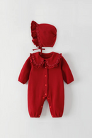 Baby Jumpsuit Autumn Outerwear Long Sleeved Princess Ruffle Collar Old Baby Clothing