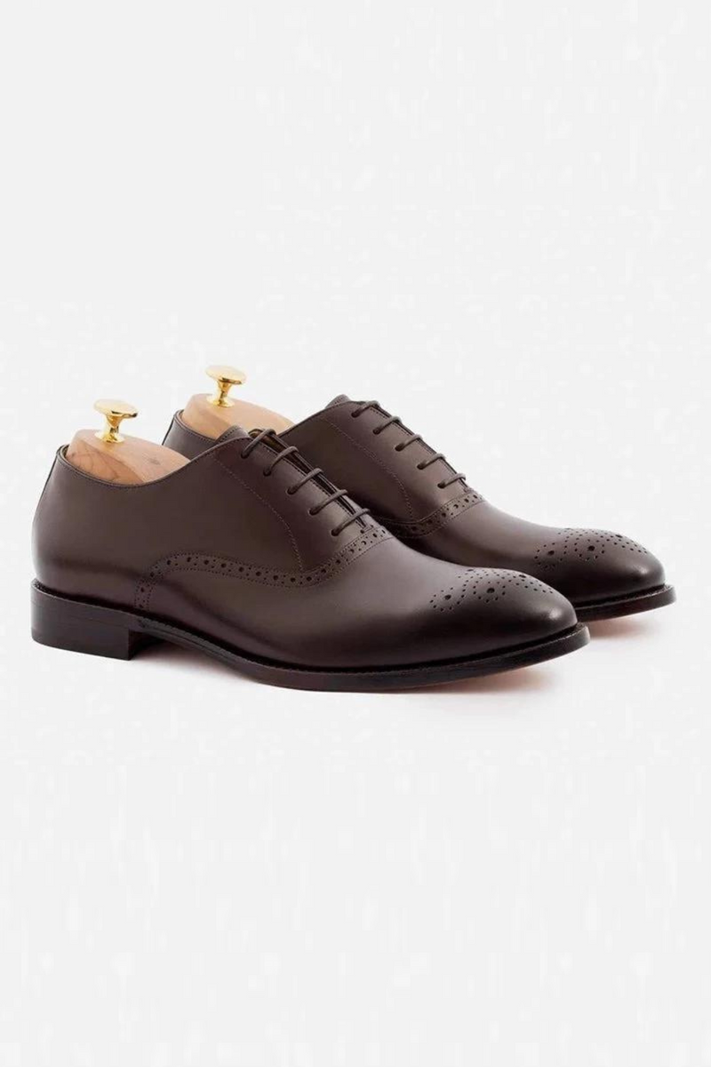 Oxford Style Man Dress Shoes Formal Solid Business Shoe Designer Best Genuine Leather Mens Shoes