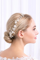 Pottery Flower Pearls Hair Combs Handmade Crystal Wedding Hair Jewelry Accessories Bride Hairpieces
