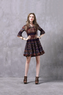 Summer Dress  Boho Short Sleeve High Waist O-Neck A-line Floral Women Dresses