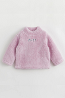 Girls Reversible Cotton Fleece Embroidered Sweatshirt for Autumn & Winter