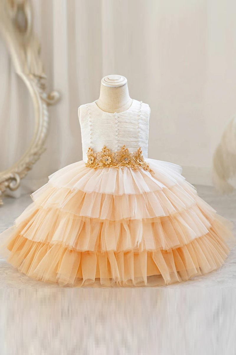 Baby Girl's Lace cake Dresses Birthday Party Dress Flower Girl Princess Dress