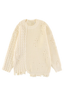 Knitted Sweater Ripped Pullover Men Casual