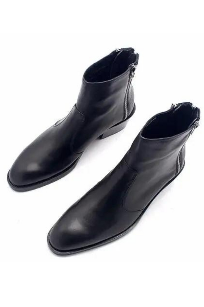 Genuine Leather black dress Shoes Style Men Three-layer zipper boots top selling boots Winter men