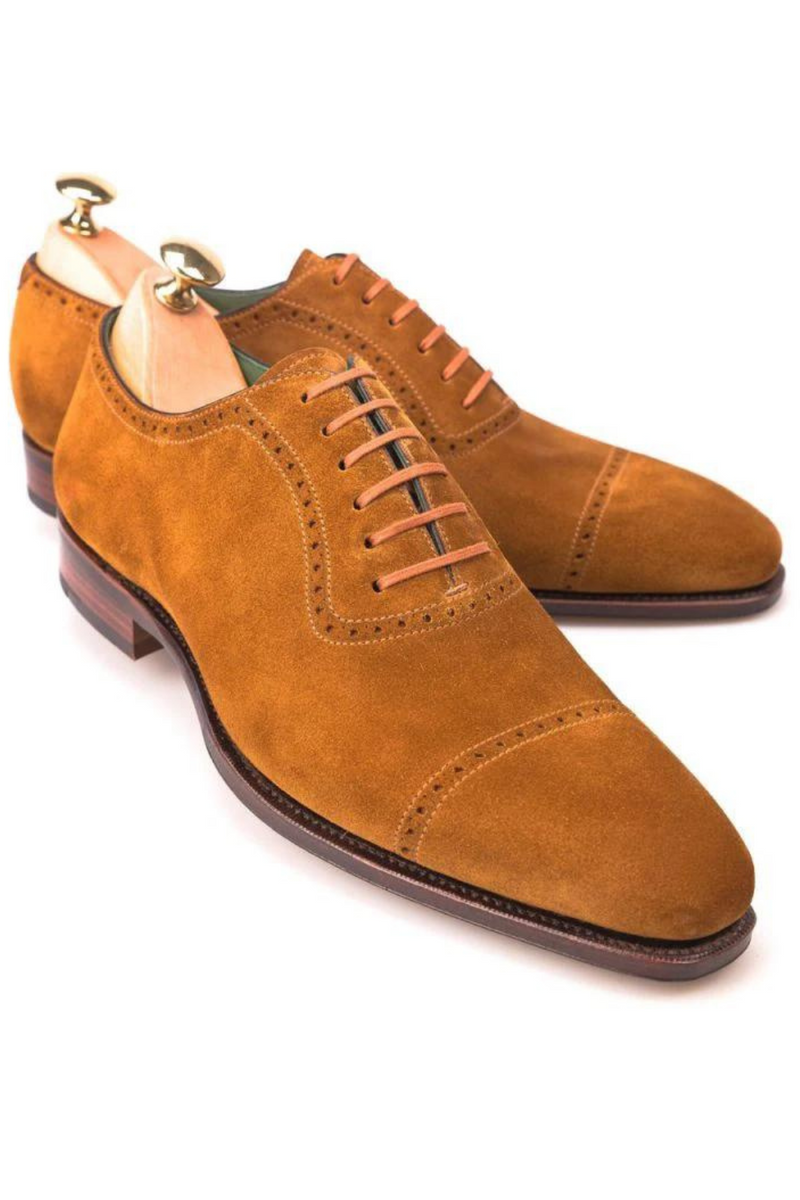 Oxford Brogue Men Shoes Dress Formal Wedding Man Shoe Business Handmade Suede Leather Designer Men Shoes Original