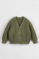 Outdoor style Boys Girls Loose V-neck Knit Cardigan for Autumn