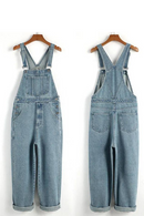 Spring Loose Overalls Men Bib Jeans Straight Denim Jumpsuits Cargo Pants Trousers