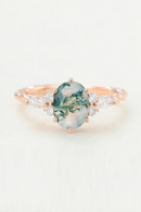 Natural Unique Moss Agate Rings in 925 Sterling Silver Handmade Ring Fine Jewelry