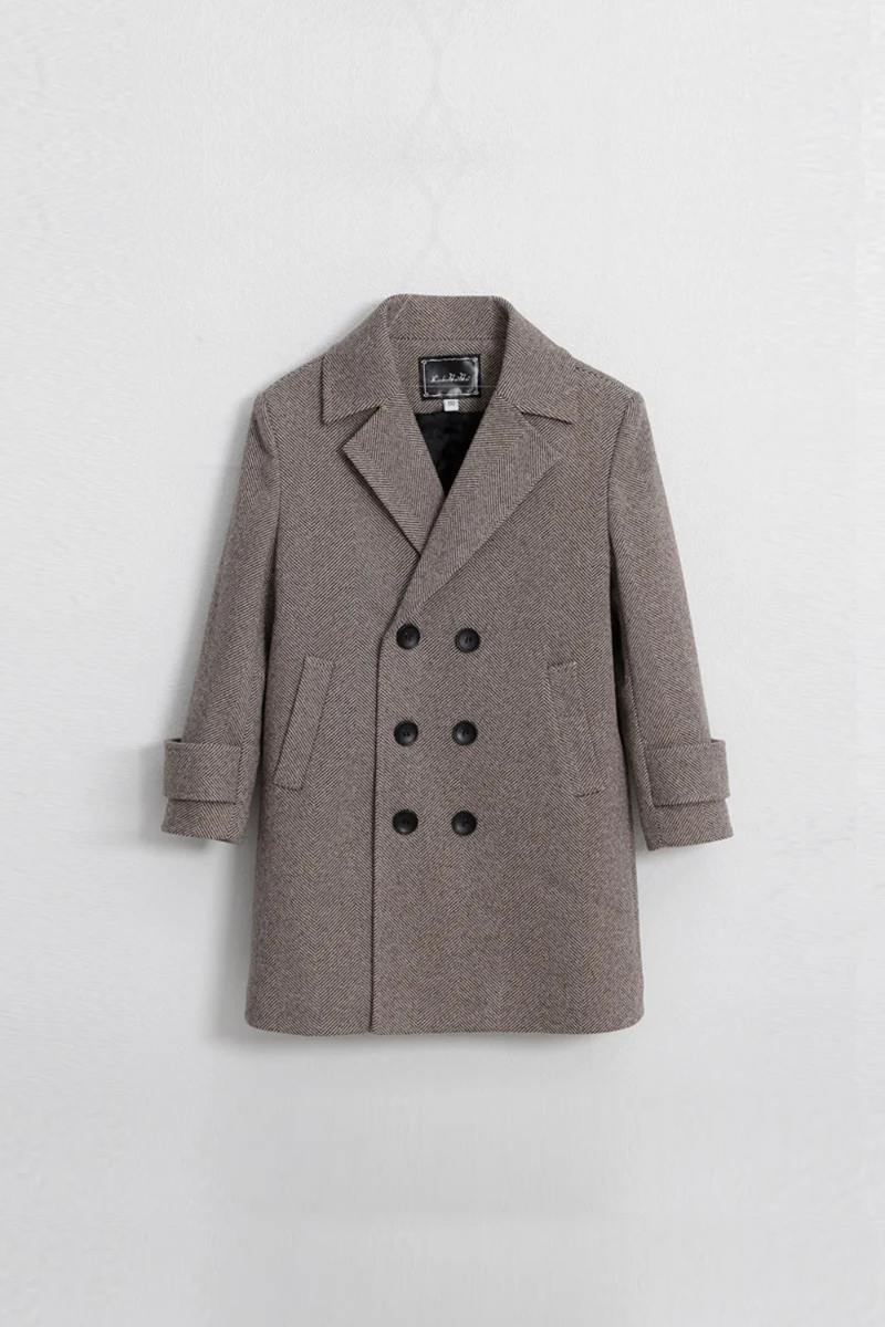Winter Boys Woolen Coat Children's Fashion Thickened Woolen Windbreaker Kids Performance Jacket