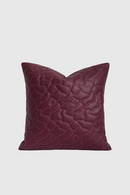 Retro Bordeaux Throw Pillow Cushion Cover Faux Leather Hide Quilted Modern Luxury Art Pillowcase For Couch Sofa