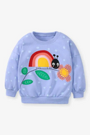 Girls Sweatshirts For Autumn Spring  Embroidery Long Sleeve Hooded Shirts Dots Baby Clothing Shirts