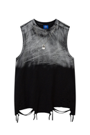 Ripped Hole Tank Tops Men Necklace Sleeveless T Shirt Summer Gradient Vests Men Tees Tops