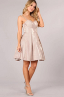 Classic Evening Cocktail Dresses Sleeveless Elegant Short Spaghetti Strap Party Prom Gown