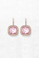 Pink Square Drop Earrings Cosmo New Europe Style Fine Jewelry For Women Romantic Gift In 925 Sterling Silver