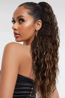 Wig clip ponytail water ripple long curly hair fluffy long curly hair ponytail
