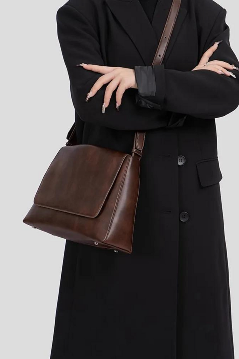 Simple Retro Genuine Leather Women Bag Handbag Real Leather Lady Shoulder Crossbody