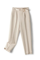 Women pants spring autumn casual with belt ankle-length pants for women