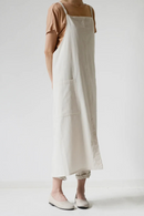 Floral Linen Adjustable Version Apron Advertising Bib Pocket Baking Kitchen