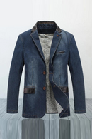 Men's Denim Blazer Outerwear Spring Autumn Casual Denim Suit Jacket Men Clothing Coat
