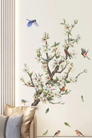 Tree Branch Bird Butterfly Wall Stickers Living Room Background Decoration Wallpaper Home Decor