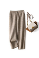 Woolen Thick Warm Loose Straight Solid Vintage Women's Pants High Waist Autumn Winter Pants For Women