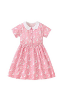 Girls Dresses Floral  Rabbit Collar Party Birthday Toddler Clothing Kids Frocks