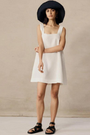Linen Dresses For Women Vintage Sleeveless Back Bandage Summer Dress Birthday Party Mini Dress Beach Sundress