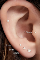 2/8PCS Stainless Steel Stud Cartilage Piercing Jewelry Helix Tragus Lip Gold Tiny Earrings for Women