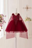 Elegant Flower Tulle Girls Dresses Summer Bridesmaids Birthday Party Princess Dress Girl