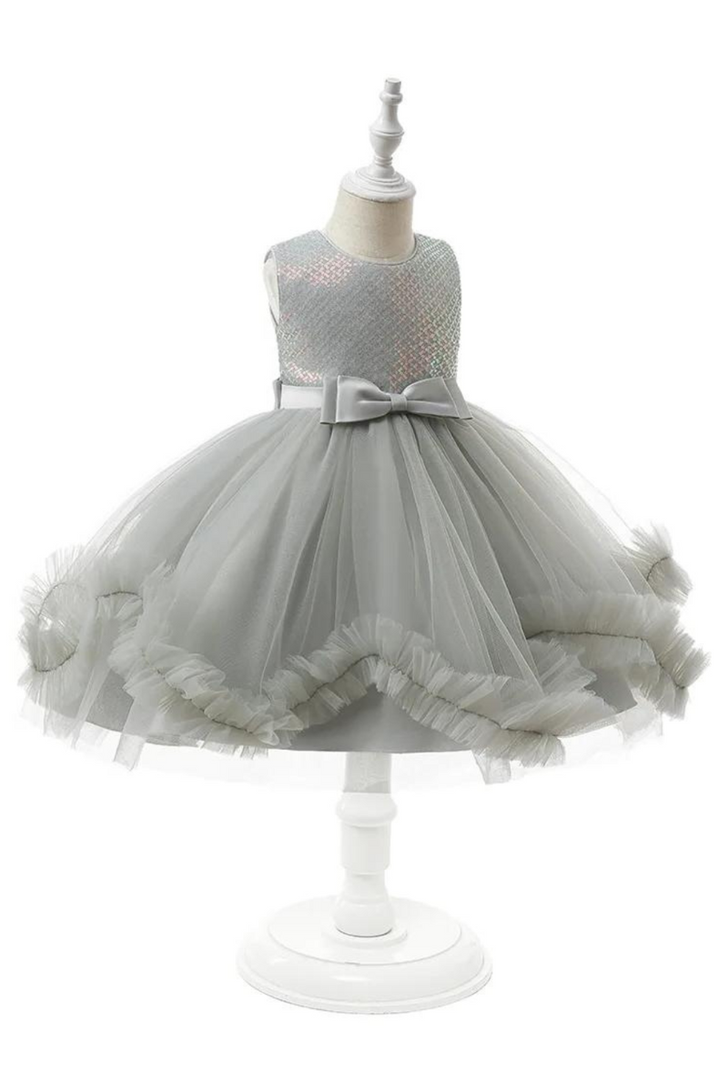 Summer Elegant Girls Sequined Princess Dress Children Birthday Party Sleeveless Tulle Kids Clothes Easter Costume