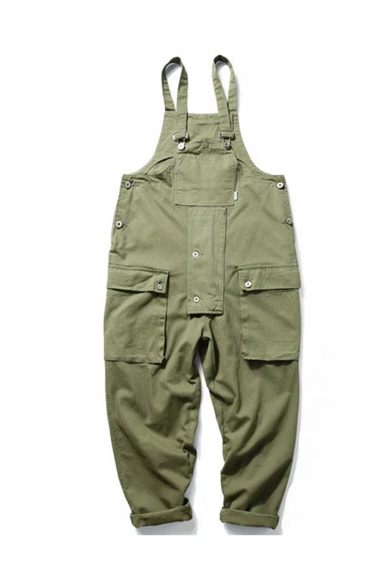 Spring Men's Jumpsuits Overalls Outdoor Pants Male Multi-pockets Straight Trousers