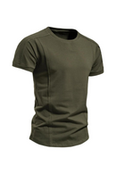 Men Summer O Neck Solid Color T Shirt Mens Fashion Slim Casual Tees Breathable Streetwear Man