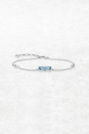 Blue Stone Link Chain Bracelet For Women 925 Sterling Silver Jewelry Feminine Bohemia Gift