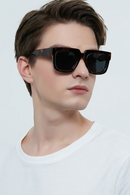 Handcrafted Square Acetate Sunglasses Polarized Oversized Thick Punk Rock Glasses UV Protection Eyewear