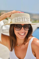 Pearl Bride sun Hat summer beach pool Wedding engagement Party Bridal Shower decoration gift