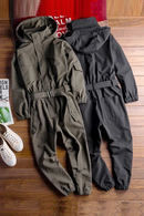Spring And Autumn Retro Jumpsuit Men Casual Hooded Jumpsuit Suit For Men