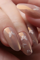 Oval Press On Nails Butterfly Glitter Round Fake Nails Sparkle nails Art Tips