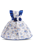 Girls Kids Flower Elegant Causal Princess Party Dresses Children Clothing Christmas Birthday Wedding Baby 3-10 Years