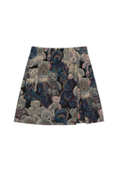 Women Bear Pattern Skirts High Waist A-Line Jacquard Cartoon Streetwear Trendy Female Skirt